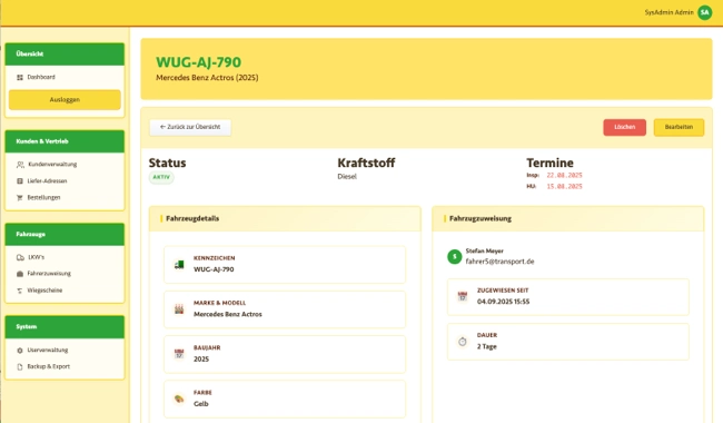 Flottenmanagement Screenshot